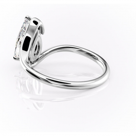 Inel de logodnă Orielle din aur Alb 14kt cu moissanite tăietură pară – Solitar rafinată pentru profil mediu | Personalizează și configurează gratuit online [4]