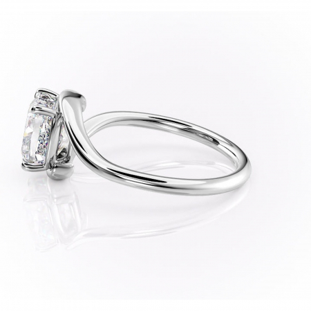 Inel de logodnă Orielle din aur Alb 14kt cu moissanite tăietură pernă – Solitar rafinată pentru profil mediu | Personalizează și configurează gratuit online [5]