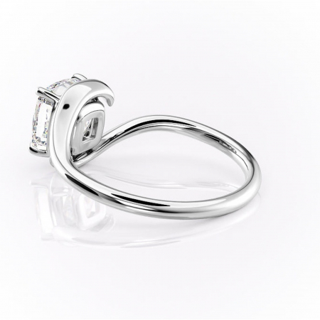 Inel de logodnă Orielle din aur Alb 14kt cu moissanite tăietură pernă – Solitar rafinată pentru profil mediu | Personalizează și configurează gratuit online [4]