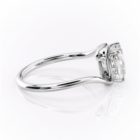 Inel de logodnă Orielle din aur Alb 14kt cu moissanite tăietură pernă – Solitar rafinată pentru profil mediu | Personalizează și configurează gratuit online [1]