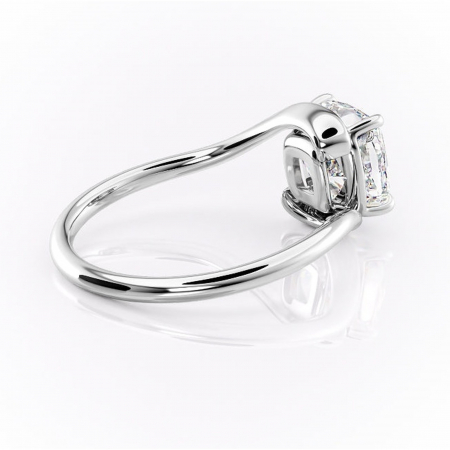 Inel de logodnă Orielle din aur Alb 14kt cu moissanite tăietură pernă – Solitar rafinată pentru profil mediu | Personalizează și configurează gratuit online [2]