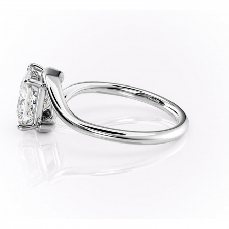 Inel de logodnă Orielle din aur Alb 14kt cu moissanite tăietură princess – Solitar rafinată pentru profil mediu | Personalizează și configurează gratuit online [5]