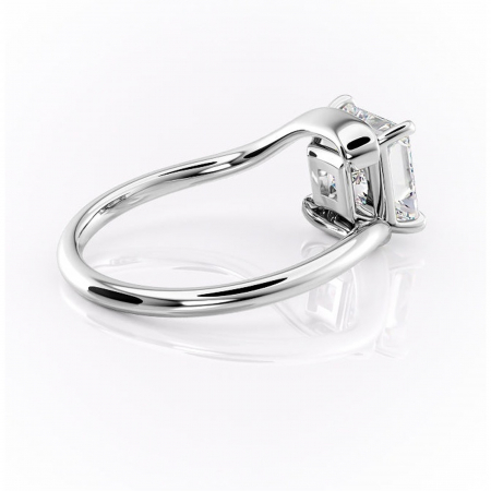 Inel de logodnă Orielle din aur Alb 14kt cu moissanite tăietură princess – Solitar rafinată pentru profil mediu | Personalizează și configurează gratuit online [2]