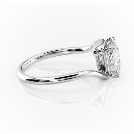 Inel de logodnă Orielle din aur Alb 14kt cu moissanite tăietură princess – Solitar rafinată pentru profil mediu | Personalizează și configurează gratuit online [1]