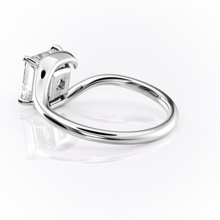 Inel de logodnă Orielle din aur Alb 14kt cu moissanite tăietură princess – Solitar rafinată pentru profil mediu | Personalizează și configurează gratuit online [4]