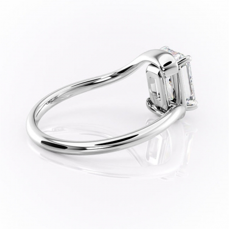 Inel de logodnă Orielle din aur Alb 14kt cu moissanite tăietură radiantă – Solitar rafinată pentru profil mediu | Personalizează și configurează gratuit online [2]