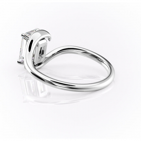 Inel de logodnă Orielle din aur Alb 14kt cu moissanite tăietură radiantă – Solitar rafinată pentru profil mediu | Personalizează și configurează gratuit online [4]