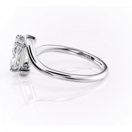 Inel de logodnă Orielle din aur Alb 14kt cu moissanite tăietură radiantă – Solitar rafinată pentru profil mediu | Personalizează și configurează gratuit online [5]