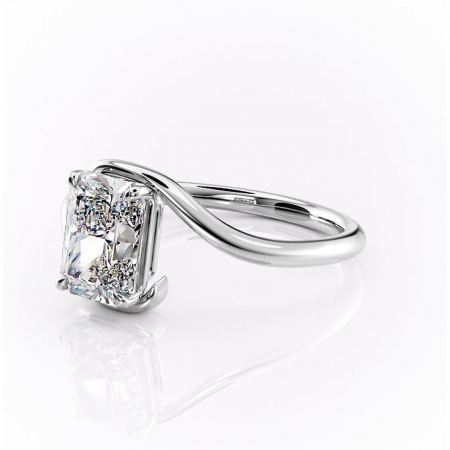 Inel de logodnă Orielle din aur Alb 14kt cu moissanite tăietură radiantă – Solitar rafinată pentru profil mediu | Personalizează și configurează gratuit online [6]