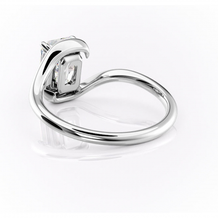 Inel de logodnă Orielle din aur Alb 14kt cu moissanite tăietură radiantă – Solitar rafinată pentru profil mediu | Personalizează și configurează gratuit online [3]