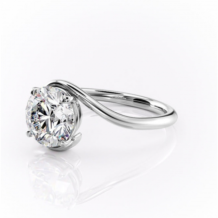 Inel de logodnă Orielle din aur Alb 14kt cu moissanite tăietură rotundă – Solitar rafinată pentru profil mediu | Personalizează și configurează gratuit online [6]