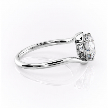 Inel de logodnă Orielle din aur Alb 14kt cu moissanite tăietură rotundă – Solitar rafinată pentru profil mediu | Personalizează și configurează gratuit online [1]