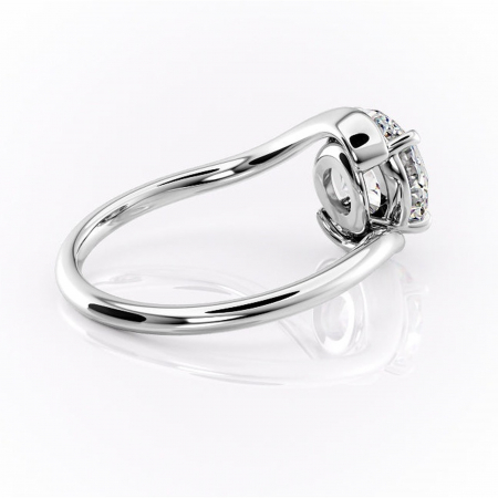 Inel de logodnă Orielle din aur Alb 14kt cu moissanite tăietură rotundă – Solitar rafinată pentru profil mediu | Personalizează și configurează gratuit online [2]