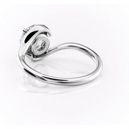 Inel de logodnă Orielle din aur Alb 14kt cu moissanite tăietură rotundă – Solitar rafinată pentru profil mediu | Personalizează și configurează gratuit online [3]