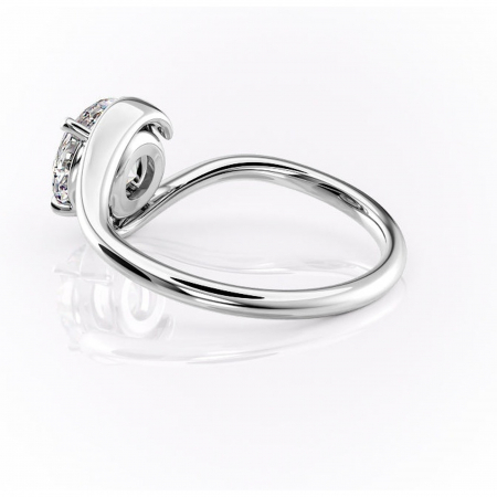 Inel de logodnă Orielle din aur Alb 14kt cu moissanite tăietură rotundă – Solitar rafinată pentru profil mediu | Personalizează și configurează gratuit online [4]