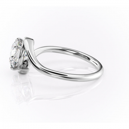 Inel de logodnă Orielle din aur Alb 14kt cu moissanite tăietură rotundă – Solitar rafinată pentru profil mediu | Personalizează și configurează gratuit online [5]