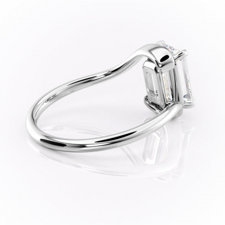 Inel de logodnă Orielle din aur Alb 14kt cu moissanite tăietură smarald – Solitar rafinată pentru profil mediu | Personalizează și configurează gratuit online [2]