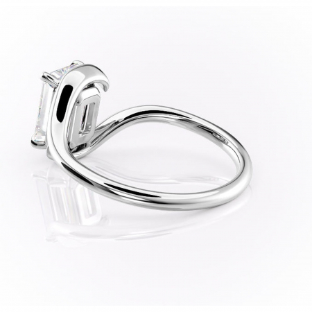 Inel de logodnă Orielle din aur Alb 14kt cu moissanite tăietură smarald – Solitar rafinată pentru profil mediu | Personalizează și configurează gratuit online [4]