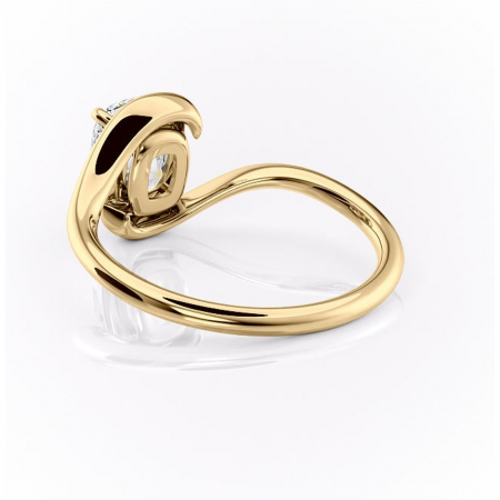 Inel de logodnă Orielle din aur Galben 14kt cu moissanite tăietură asscher – Solitar rafinată pentru profil mediu | Personalizează și configurează gratuit online [3]