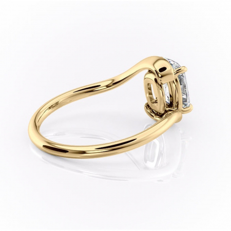 Inel de logodnă Orielle din aur Galben 14kt cu moissanite tăietură asscher – Solitar rafinată pentru profil mediu | Personalizează și configurează gratuit online [2]