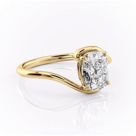 Aur galben - Inel de logodnă Orielle din aur Galben 14kt cu moissanite tăietură asscher – Solitar rafinată pentru profil mediu | Personalizează și configurează gratuit online