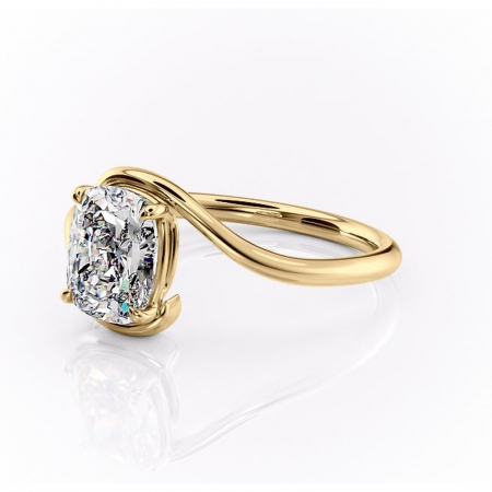 Inel de logodnă Orielle din aur Galben 14kt cu moissanite tăietură asscher – Solitar rafinată pentru profil mediu | Personalizează și configurează gratuit online [6]