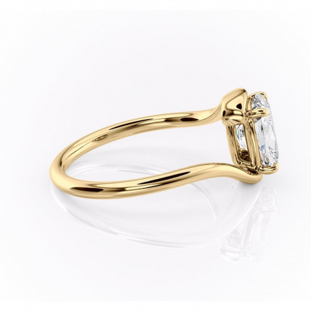 Inel de logodnă Orielle din aur Galben 14kt cu moissanite tăietură asscher – Solitar rafinată pentru profil mediu | Personalizează și configurează gratuit online [1]