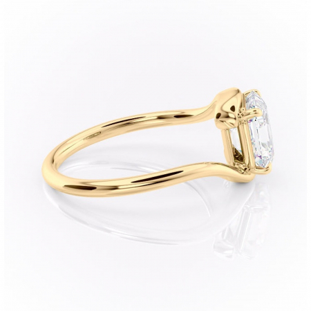 Inel de logodnă Orielle din aur Galben 14kt cu moissanite tăietură asscher – Solitar rafinată pentru profil mediu | Personalizează și configurează gratuit online [1]