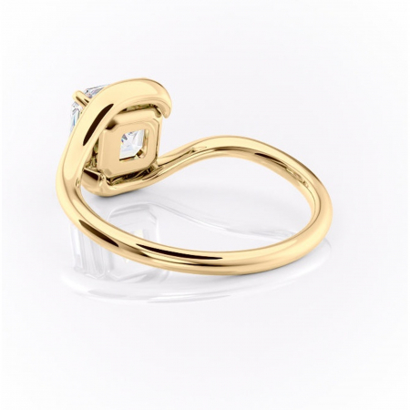 Inel de logodnă Orielle din aur Galben 14kt cu moissanite tăietură asscher – Solitar rafinată pentru profil mediu | Personalizează și configurează gratuit online [3]