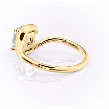 Inel de logodnă Orielle din aur Galben 14kt cu moissanite tăietură asscher – Solitar rafinată pentru profil mediu | Personalizează și configurează gratuit online [4]