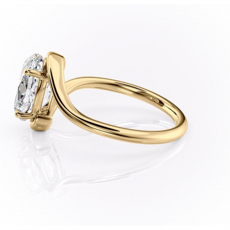 Inel de logodnă Orielle din aur Galben 14kt cu moissanite tăietură ovală – Solitar rafinată pentru profil mediu | Personalizează și configurează gratuit online [5]
