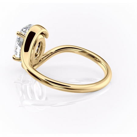 Inel de logodnă Orielle din aur Galben 14kt cu moissanite tăietură ovală – Solitar rafinată pentru profil mediu | Personalizează și configurează gratuit online [4]