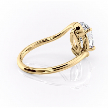 Inel de logodnă Orielle din aur Galben 14kt cu moissanite tăietură ovală – Solitar rafinată pentru profil mediu | Personalizează și configurează gratuit online [2]