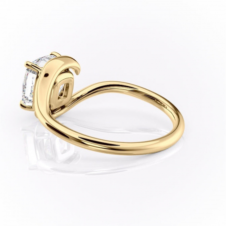 Inel de logodnă Orielle din aur Galben 14kt cu moissanite tăietură pernă – Solitar rafinată pentru profil mediu | Personalizează și configurează gratuit online [4]