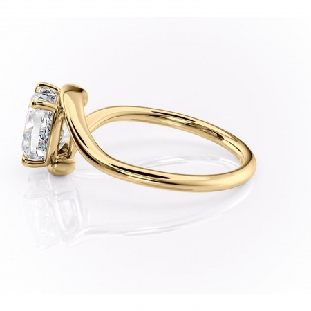 Inel de logodnă Orielle din aur Galben 14kt cu moissanite tăietură pernă – Solitar rafinată pentru profil mediu | Personalizează și configurează gratuit online [5]