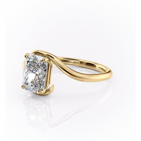 Inel de logodnă Orielle din aur Galben 18kt cu moissanite tăietură radiantă – Solitar rafinată pentru profil mediu | Personalizează și configurează gratuit online [6]
