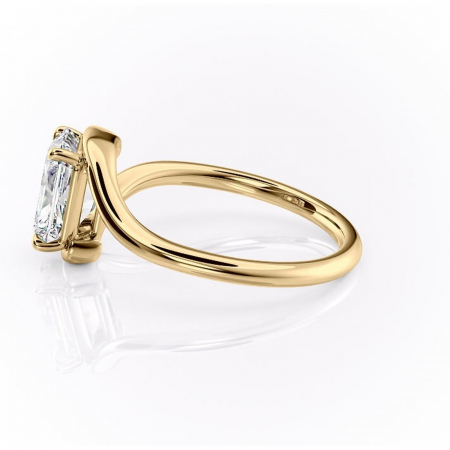 Inel de logodnă Orielle din aur Galben 18kt cu moissanite tăietură radiantă – Solitar rafinată pentru profil mediu | Personalizează și configurează gratuit online [5]