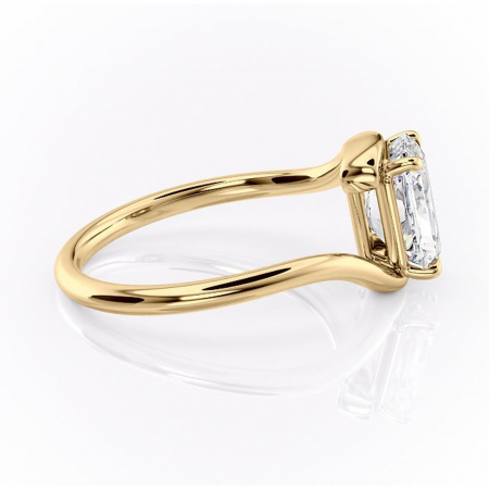 Inel de logodnă Orielle din aur Galben 18kt cu moissanite tăietură radiantă – Solitar rafinată pentru profil mediu | Personalizează și configurează gratuit online [1]