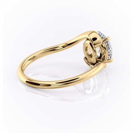 Inel de logodnă Orielle din aur Galben 14kt cu moissanite tăietură rotundă – Solitar rafinată pentru profil mediu | Personalizează și configurează gratuit online [2]