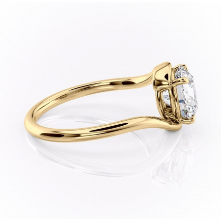 Inel de logodnă Orielle din aur Galben 14kt cu moissanite tăietură rotundă – Solitar rafinată pentru profil mediu | Personalizează și configurează gratuit online [1]