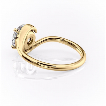 Inel de logodnă Orielle din aur Galben 14kt cu moissanite tăietură rotundă – Solitar rafinată pentru profil mediu | Personalizează și configurează gratuit online [4]