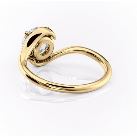 Inel de logodnă Orielle din aur Galben 14kt cu moissanite tăietură rotundă – Solitar rafinată pentru profil mediu | Personalizează și configurează gratuit online [3]
