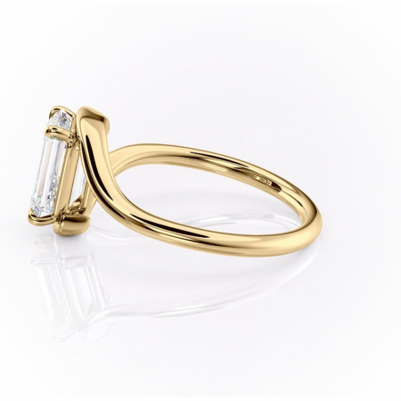 Inel de logodnă Orielle din aur Galben 14kt cu moissanite tăietură smarald – Solitar rafinată pentru profil mediu | Personalizează și configurează gratuit online [5]