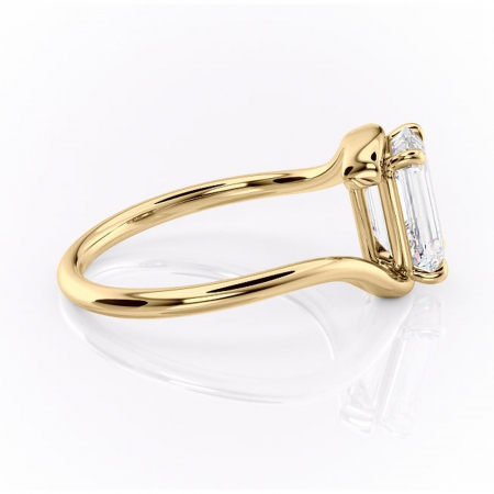 Inel de logodnă Orielle din aur Galben 14kt cu moissanite tăietură smarald – Solitar rafinată pentru profil mediu | Personalizează și configurează gratuit online [1]