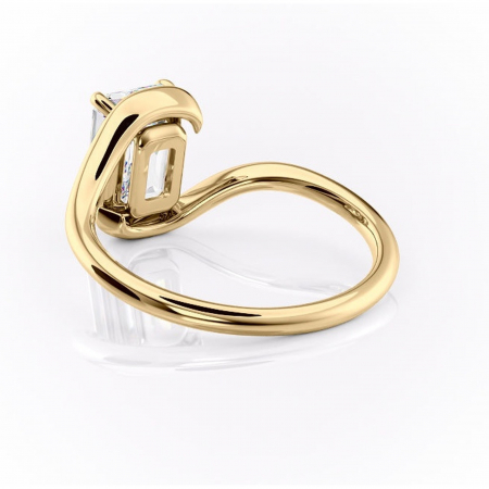 Inel de logodnă Orielle din aur Galben 14kt cu moissanite tăietură smarald – Solitar rafinată pentru profil mediu | Personalizează și configurează gratuit online [3]