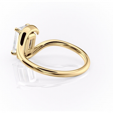 Inel de logodnă Orielle din aur Galben 14kt cu moissanite tăietură smarald – Solitar rafinată pentru profil mediu | Personalizează și configurează gratuit online [4]