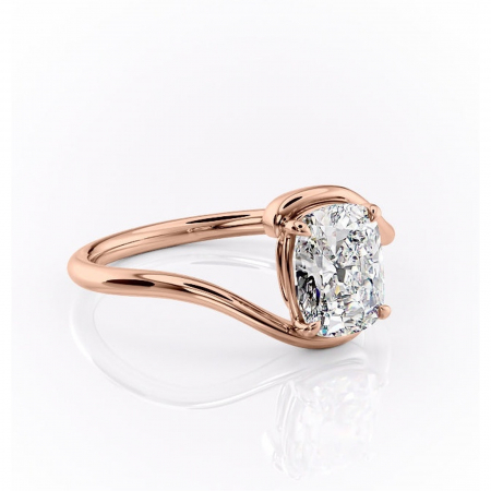 Aur roz - Inel de logodnă Orielle din aur Rose 14kt cu moissanite tăietură asscher – Solitar rafinată pentru profil mediu | Personalizează și configurează gratuit online