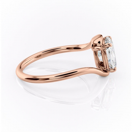 Inel de logodnă Orielle din aur Rose 14kt cu moissanite tăietură asscher – Solitar rafinată pentru profil mediu | Personalizează și configurează gratuit online [1]