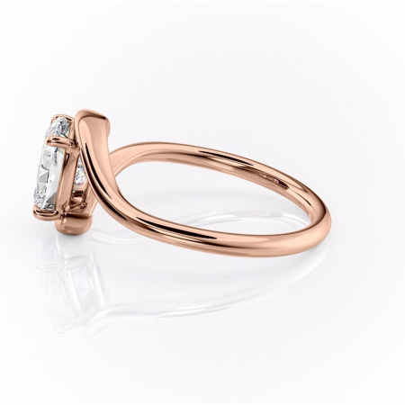 Inel de logodnă Orielle din aur Rose 14kt cu moissanite tăietură asscher – Solitar rafinată pentru profil mediu | Personalizează și configurează gratuit online [5]