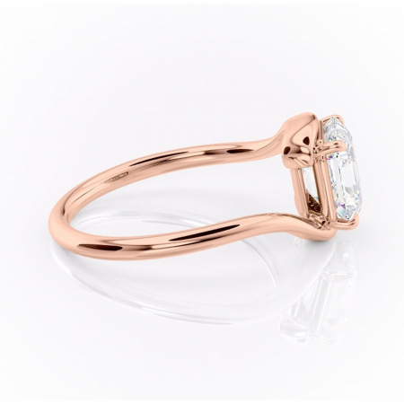 Inel de logodnă Orielle din aur Rose 14kt cu moissanite tăietură asscher – Solitar rafinată pentru profil mediu | Personalizează și configurează gratuit online [1]